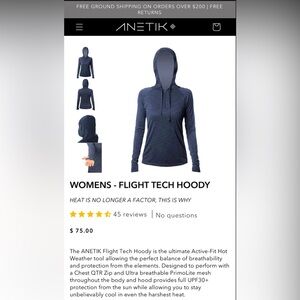 Anetik long sleeve sun water shirt women small